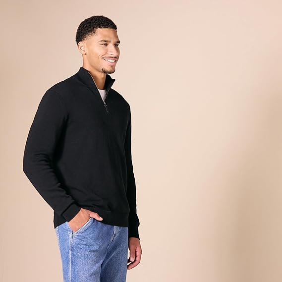 Men's 100% Cotton Quarter-Zip Jumper