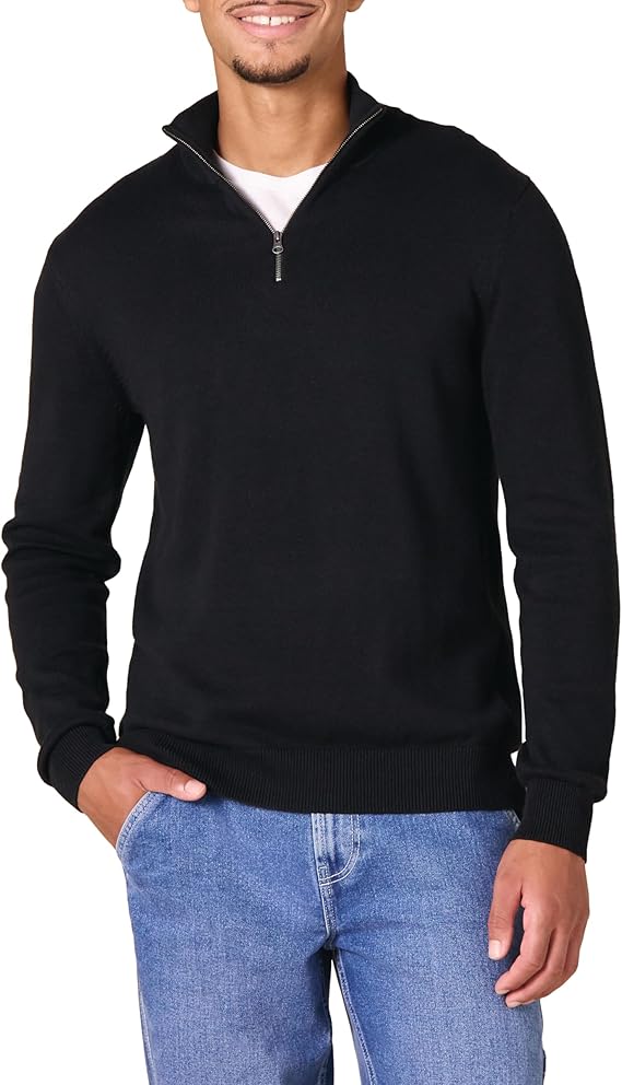 Men's 100% Cotton Quarter-Zip Jumper