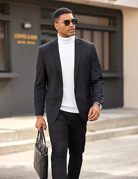 Mens Jumper Turtle Neck Long Sleeve Roll Neck