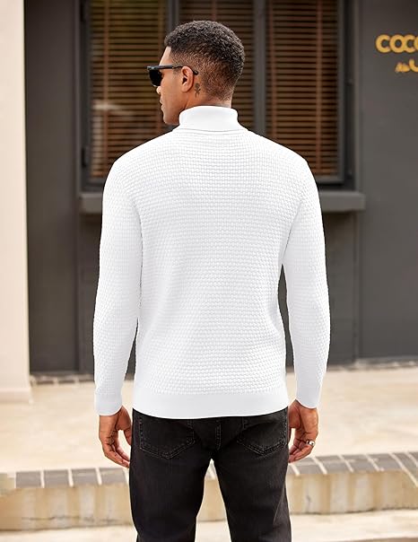 Mens Jumper Turtle Neck Long Sleeve Roll Neck