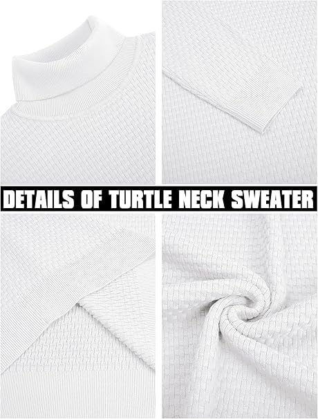 Mens Jumper Turtle Neck Long Sleeve Roll Neck
