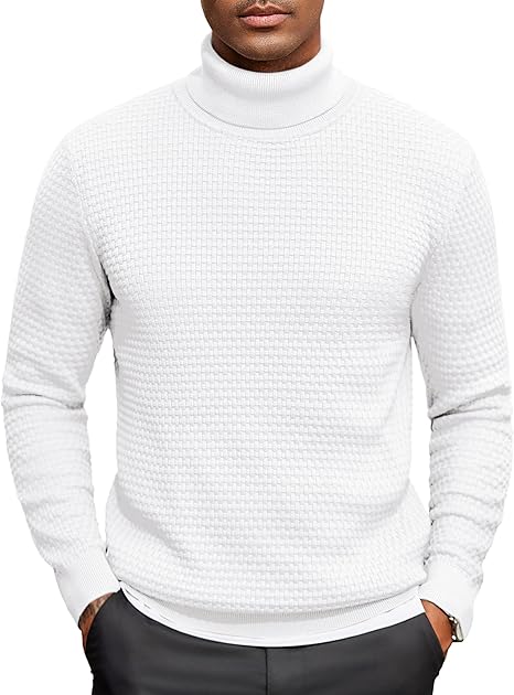Mens Jumper Turtle Neck Long Sleeve Roll Neck