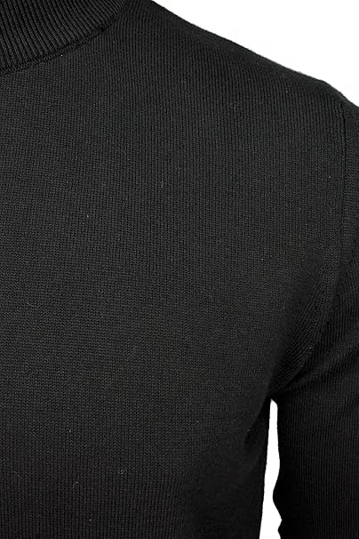 Men’s Pure Cotton Mock Neck Turtleneck Jumper – Premium High Neck Knit